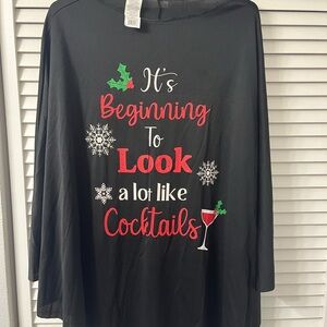 Black Holiday Graphic Poncho